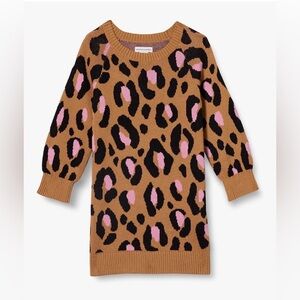 Kids Leopard Print Sweater Dress XL 12